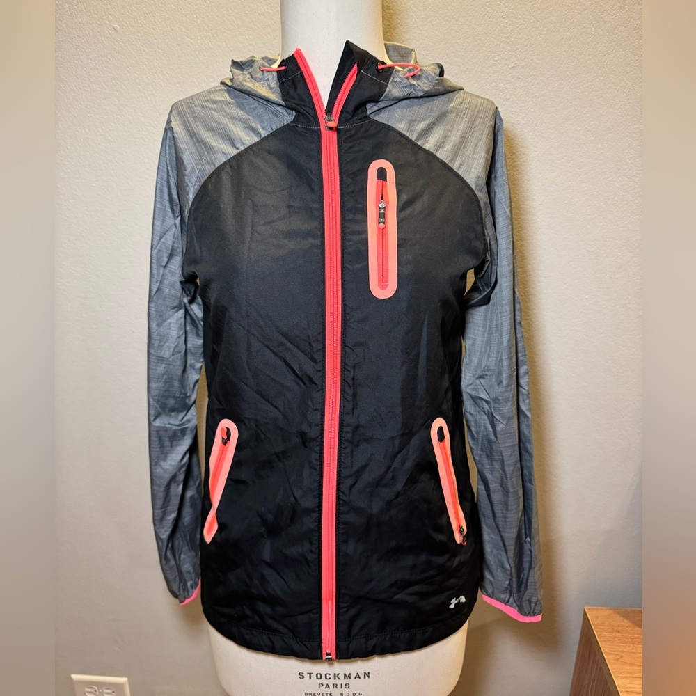 Under Armour Black and Gray Jacket with Pink Highlights